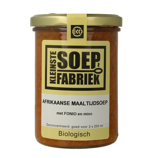 Kleinstesoepfabriek Afrikaanse maaltijdsoep met fonio en miso bio 400 Milliliter