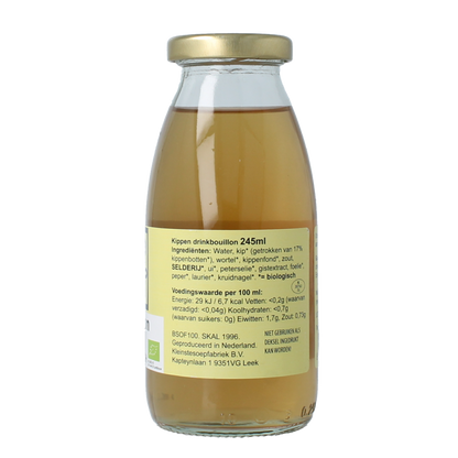 Kleinstesoepfabriek Drinkbouillon kip bio 245 Milliliter