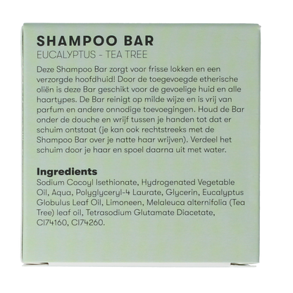 Shampoobars Shampoo bar eucalyptus & tea tree 60.00 Gram