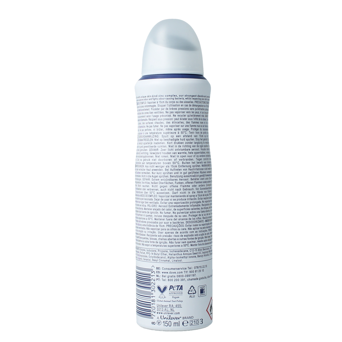 Dove Deodorant spray original 0% 150.00 Milliliter