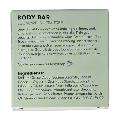 Shampoobars Body bar eucalyptus & tea tree 60.00 Gram