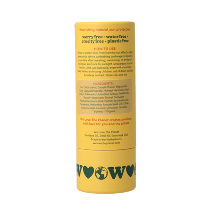 We Love The Planet Sunscreen stick vegan SPF50 40 Gram