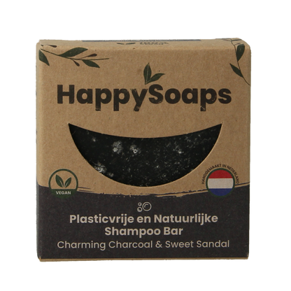 Happysoaps Shampoo bar charming charcoal & sweet sandal 70 Gram