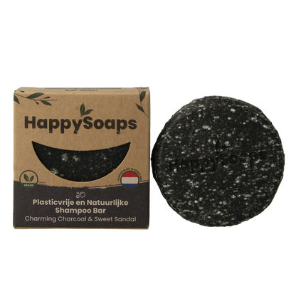 Happysoaps Shampoo bar charming charcoal & sweet sandal 70 Gram