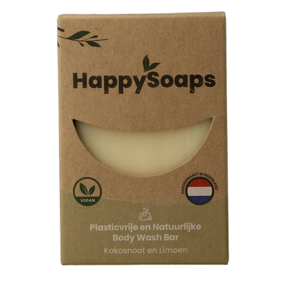 Happysoaps Body bar kokosnoot & limoen 100 Gram