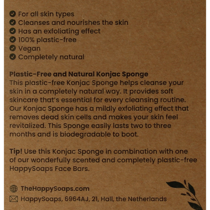 Happysoaps Konjac spons alle huidtypen 1 Stuks