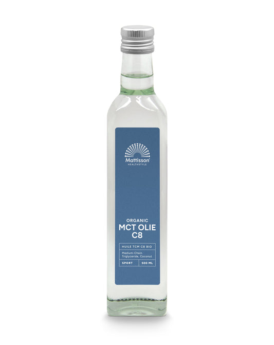 Mattisson MCT olie C8 - coconut pure - 99% caprylic acid bio 500 Milliliter