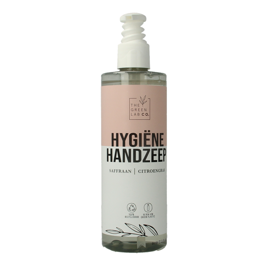 The Green Lab Co Handzeep vloeibaar saffraan & citroen met pomp 300 Milliliter