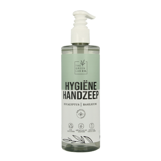 The Green Lab Co Handzeep vloeibaar eucalyptus & basilicum met pomp 300 Milliliter