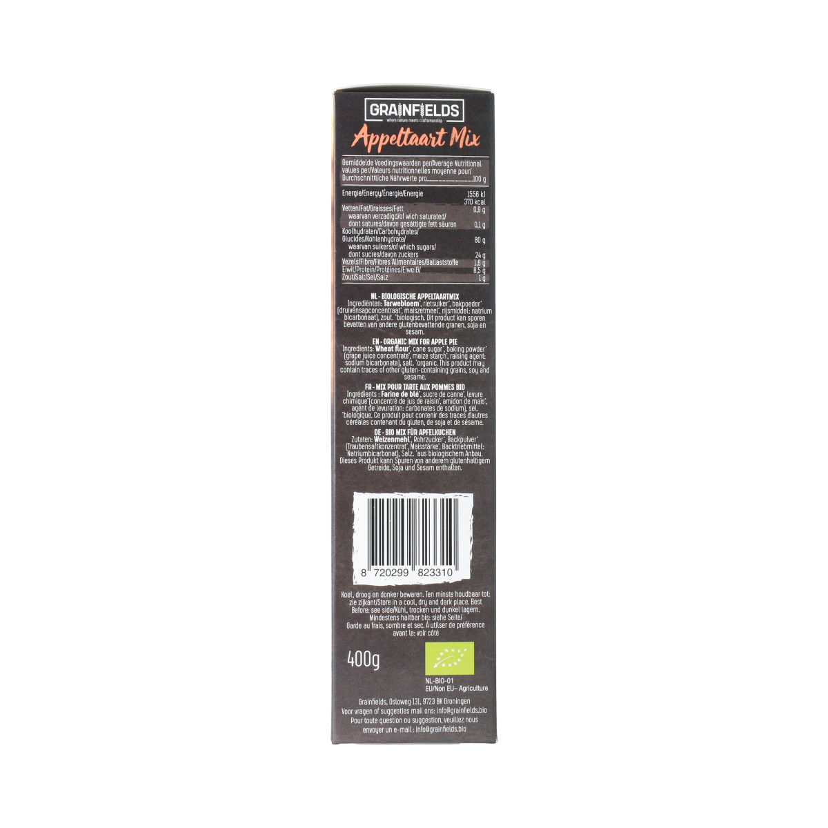 Grainfields Appeltaartmix bio 400.00 Gram