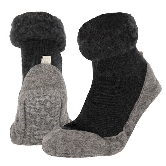 Apollo Huisslof wol anti-slip antraciet 45/46 1 Paar