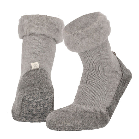 Apollo Huisslof wol anti-slip grijs 45/46 1.00 Paar