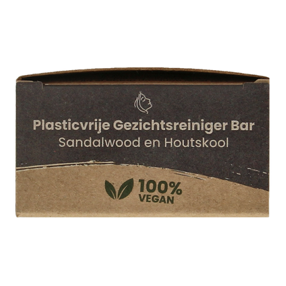 Happysoaps Gezichtsreiniger bar houtskool en sandelwood 70 Gram