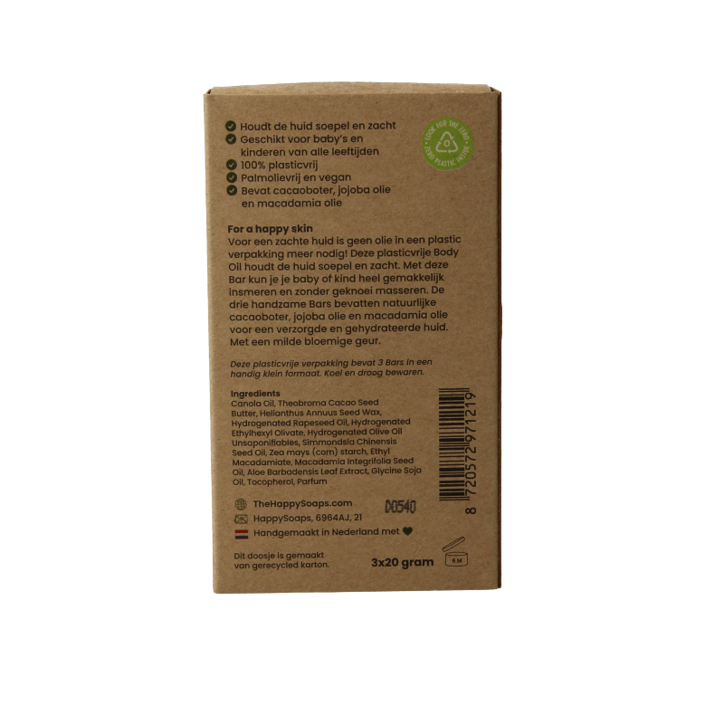 Happysoaps Baby & kids body oil bar little sunshine 60 Gram