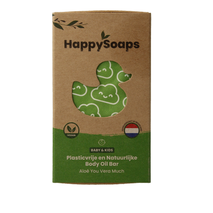 Happysoaps Baby & kids body oil bar aloe you very much 60 Gram