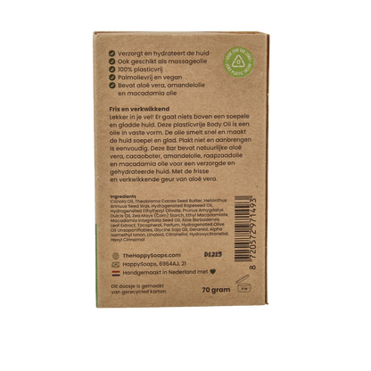 Happysoaps Body oil bar aloe you vera much 70 Gram