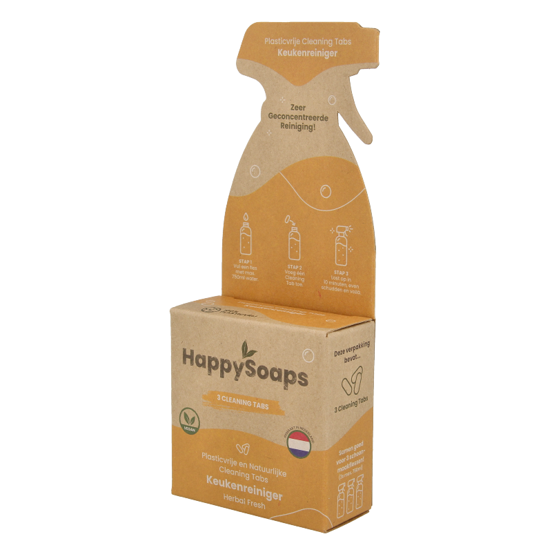 Happysoaps Cleaning tabs keukenreiniger herbal fresh 3 Stuks