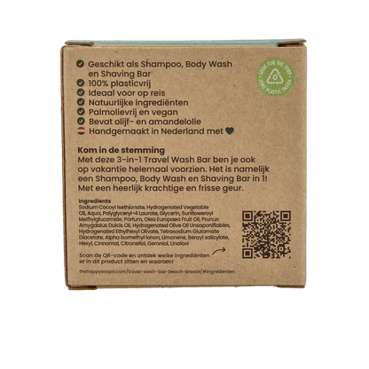 Happysoaps 3-in-1 Travel wash beach 40 Gram