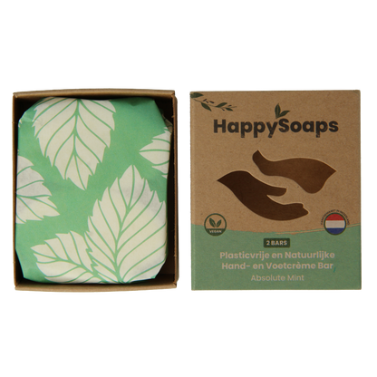 Happysoaps Hand & voetcreme bar absolute mint 40 Gram