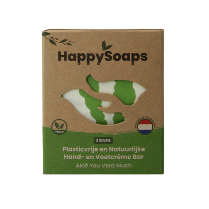 Happysoaps Hand & voetcreme bar aloe vera 40 Gram