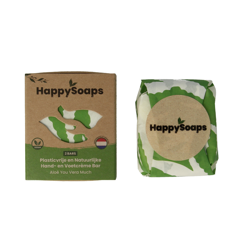 Happysoaps Hand & voetcreme bar aloe vera 40 Gram
