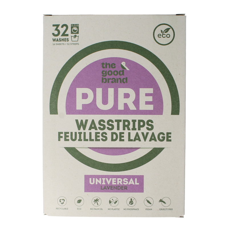 The Good Brand Wasstrips lavender 32 Stuks
