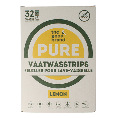 The Good Brand Vaatwasstrips lemon 32 Stuks