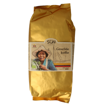 SUN Coffee Gezeilde koffiebonen dark roast bio 1.00 Kilogram