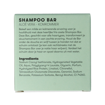 Shampoobars Shampoo bar aloe vera & komkommer 60.00 Gram