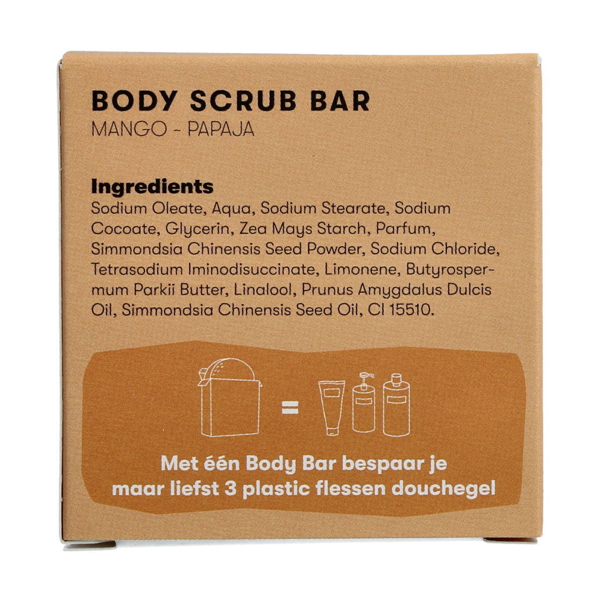 Shampoobars Body scrub bar mango & papaja 60.00 Gram