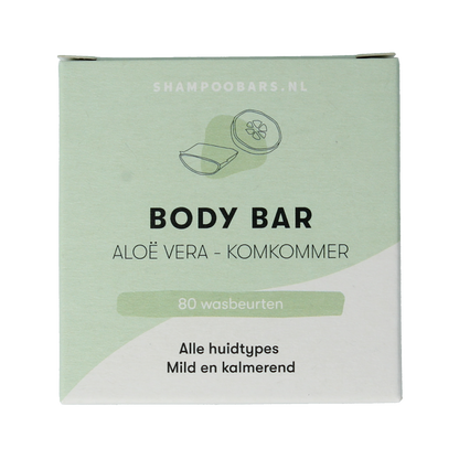 Shampoobars Body bar aloe vera & komkommer 60.00 Gram