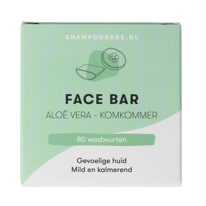 Shampoobars Face bar aloe vera & komkommer 60.00 Gram