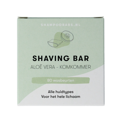 Shampoobars Shaving bar aloe vera & komkommer 60.00 Gram