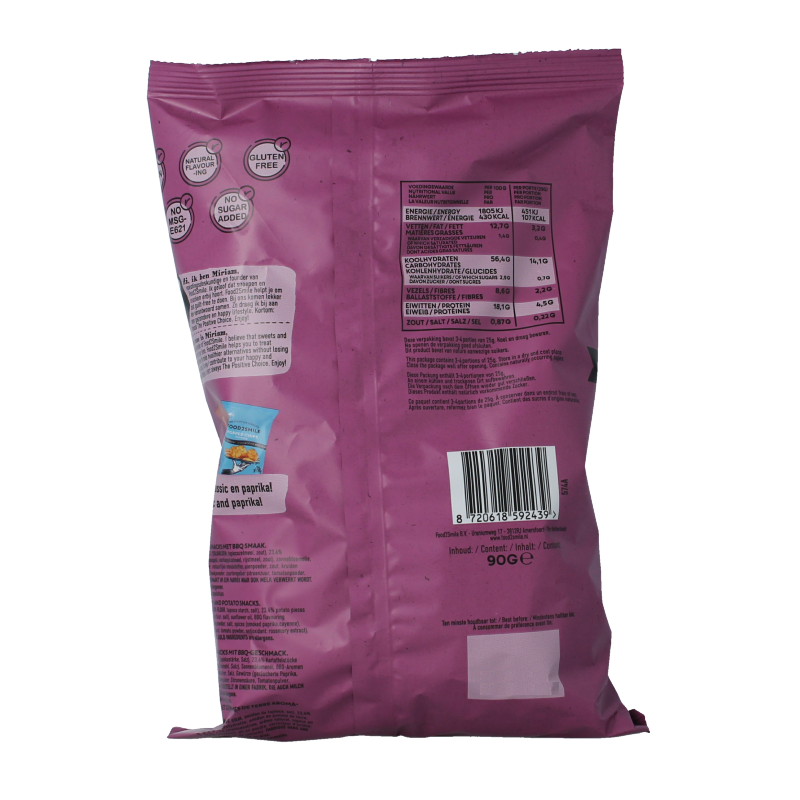 Food2Smile Popped chips barbecue 90 Gram