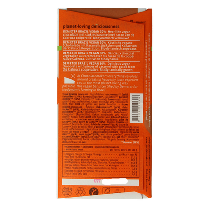Chocolatemakers Brazil karamel 30% vegan demeter bio 80 Gram