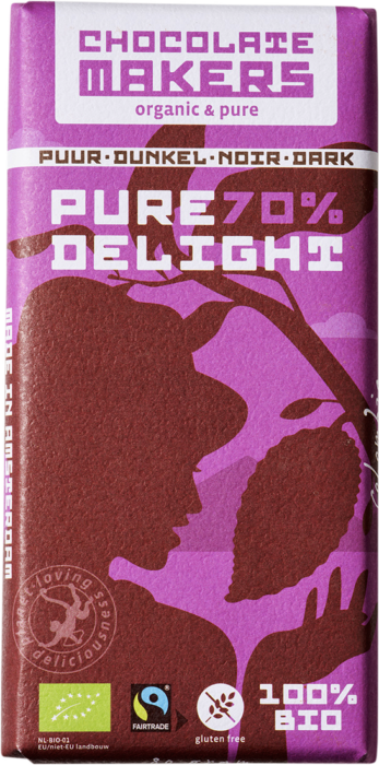 Chocolatemakers Pure delight 70% puur bio 80 Gram