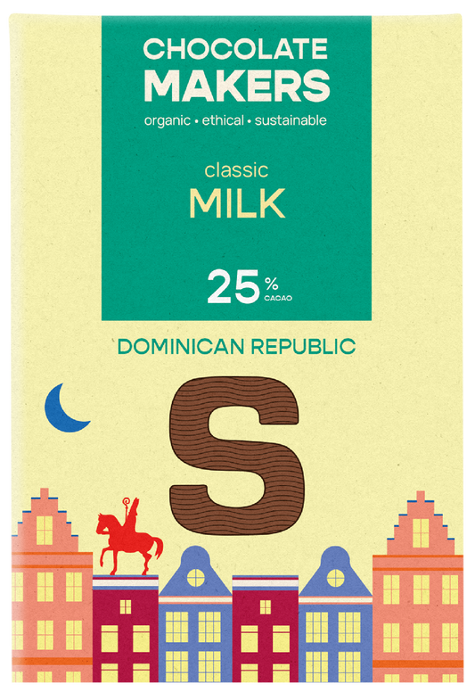 Chocolatemakers Sintletter melkchocolade 25% bio 100 Gram