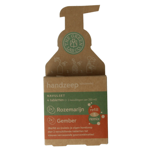 The Green Lab Co Handzeep navulset rozemarijn & gember 4 Stuks