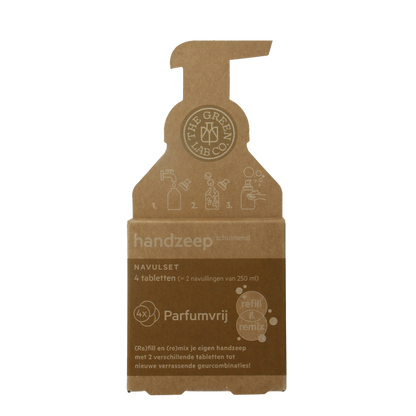 The Green Lab Co Handzeep navulset parfumvrij 4 Stuks