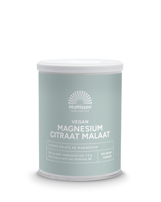 Mattisson Magnesium citraat malaat met actieve vorm vit. b6 125.00 Gram