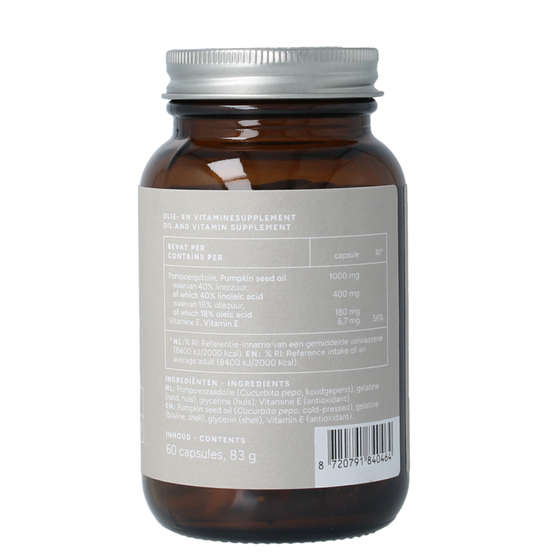 Mattisson Pompoenpitolie met vitamine E 1000mg 60 Capsules