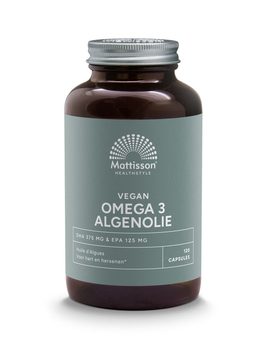 Mattisson Vegan omega 3 algenolie DHA 375mg EPA 125mg 120 Vegetarische capsules