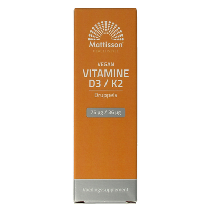 Mattisson Vitamine D3/K2 75mcg/36mcg vegan druppels 25 Milliliter