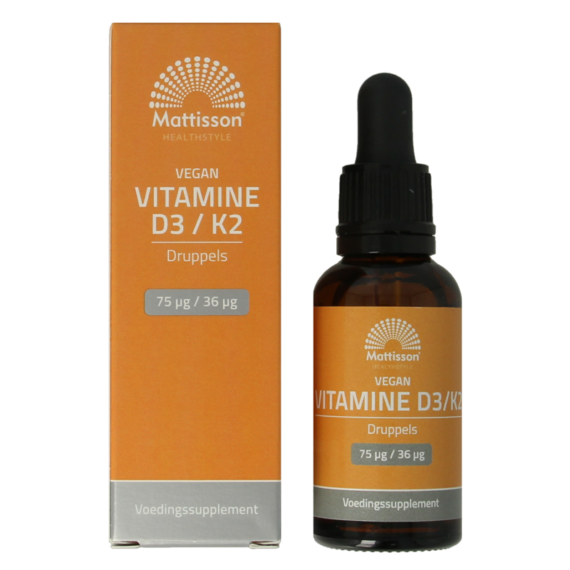 Mattisson Vitamine D3/K2 75mcg/36mcg vegan druppels 25 Milliliter