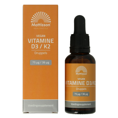 Mattisson Vitamine D3/K2 75mcg/36mcg vegan druppels 25 Milliliter