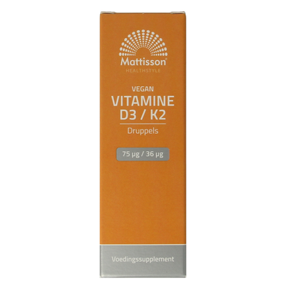 Mattisson Vitamine D3/K2 75mcg/36mcg vegan druppels 25 Milliliter