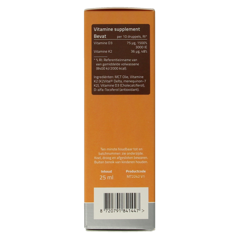 Mattisson Vitamine D3/K2 75mcg/36mcg vegan druppels 25 Milliliter