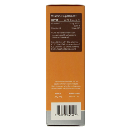 Mattisson Vitamine D3/K2 75mcg/36mcg vegan druppels 25 Milliliter