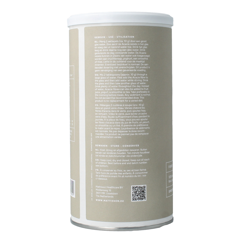 Mattisson Vegan acacia vezels 83% 220 Gram