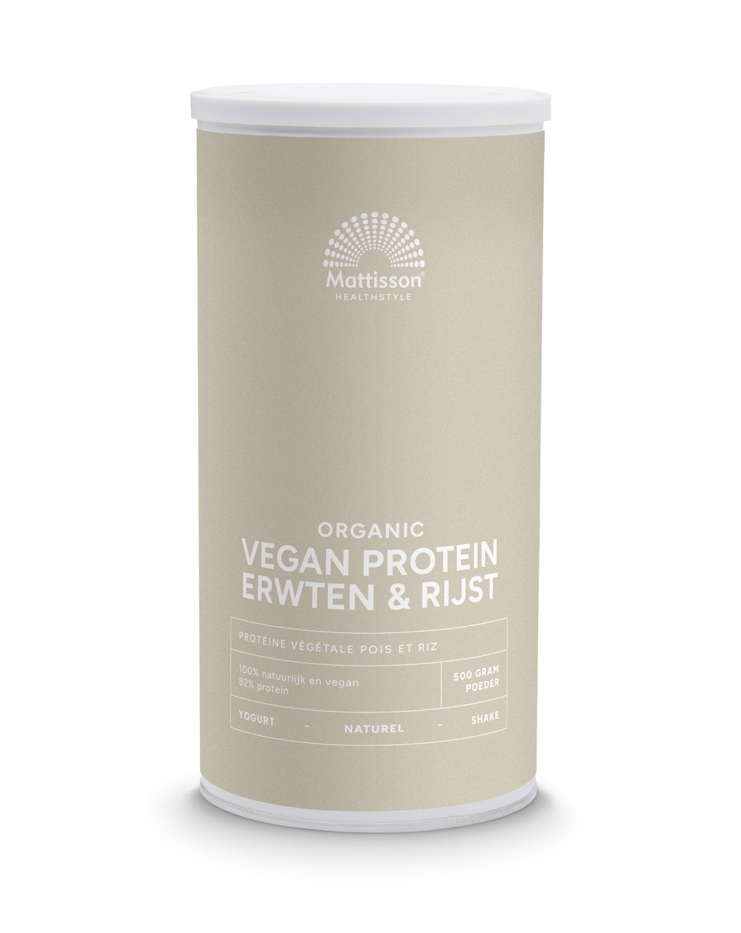 Mattisson Vegan protein erwten & rijst naturel bio 500.00 Gram